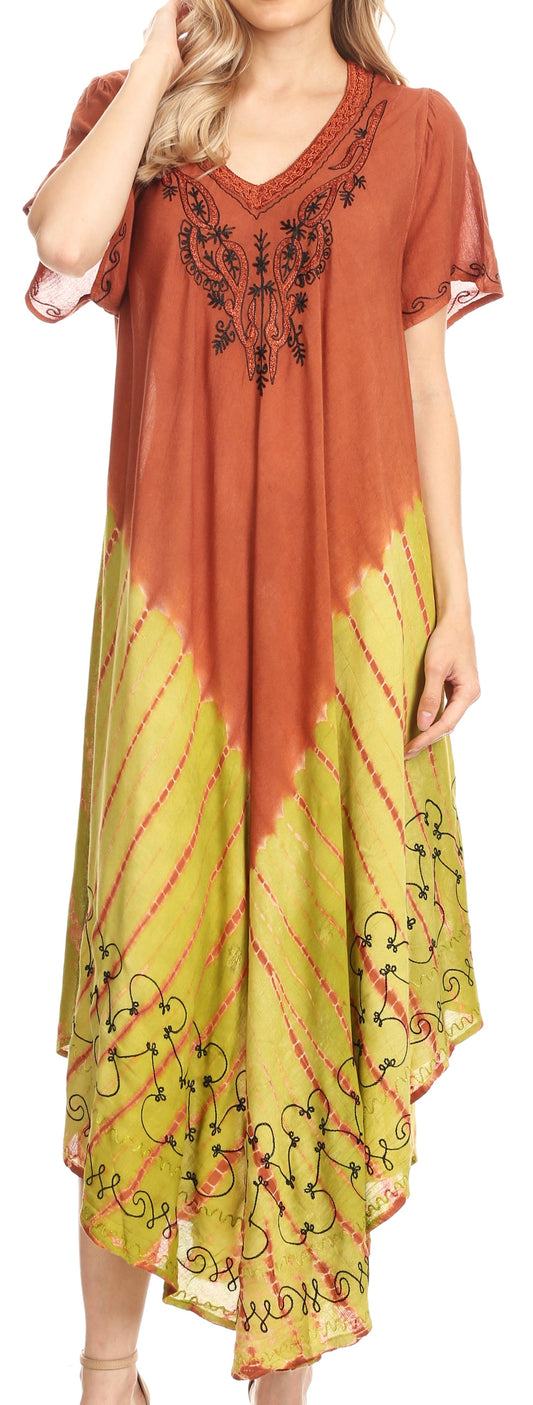 Sakkas Viveka Embroidered Caftan Dress