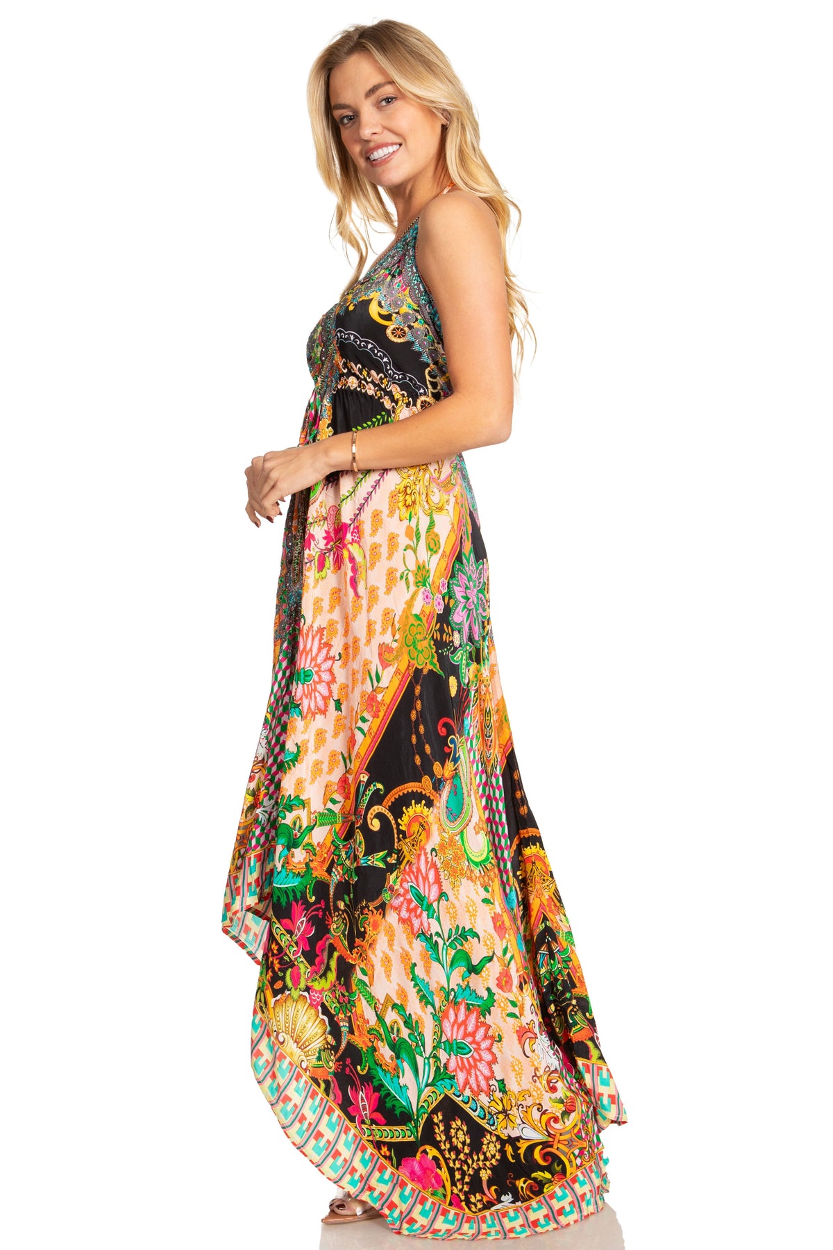 Sakkas Lizi 2025 Womens Maxi High-low Halter Handkerchief Long Dress Beach Party