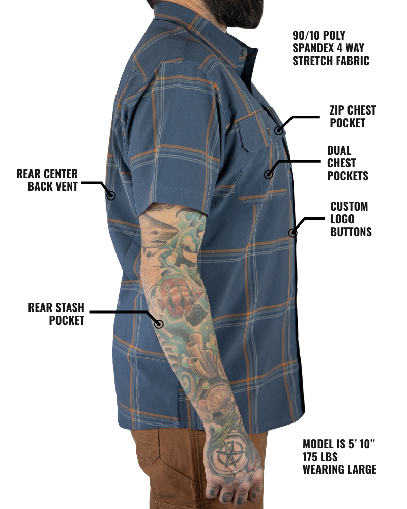 Jack Knife SS Shirt - Dk Gray Blue