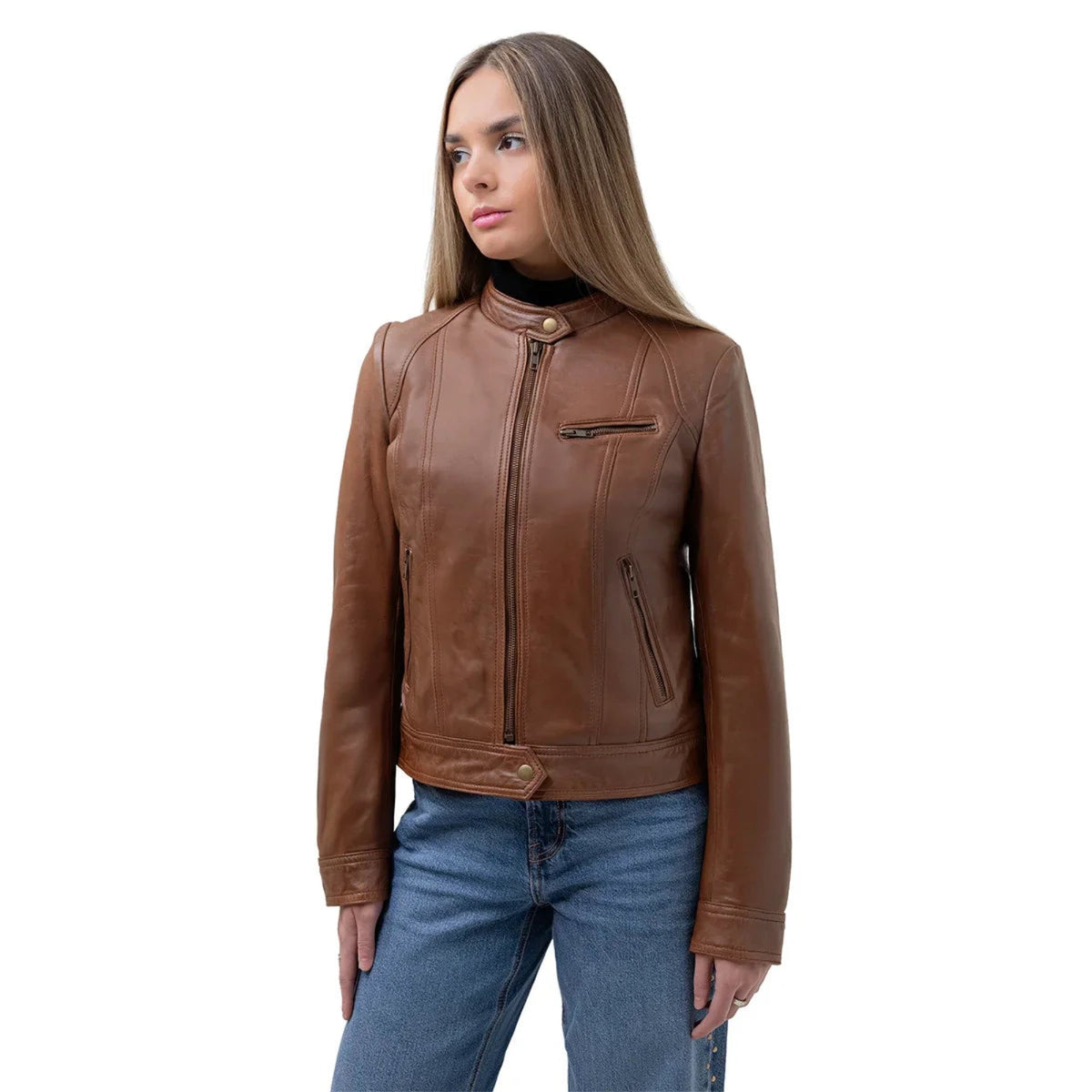 Sara Women's Classic Leather Jacket