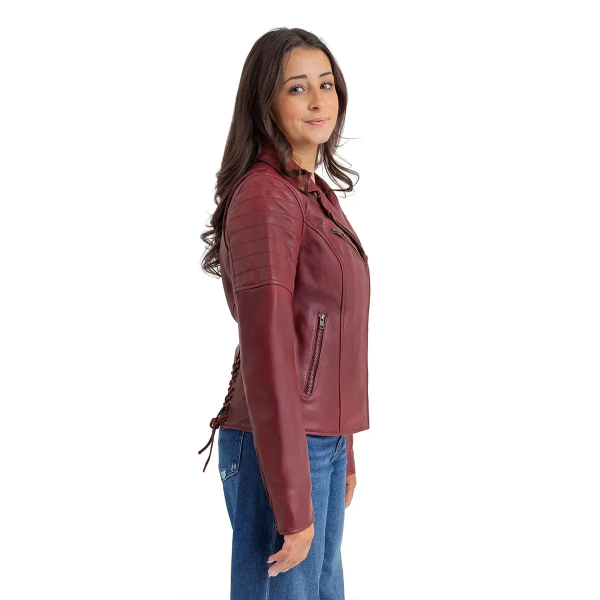 Elizabeth Women's Lambskin Leather Moto Jacket