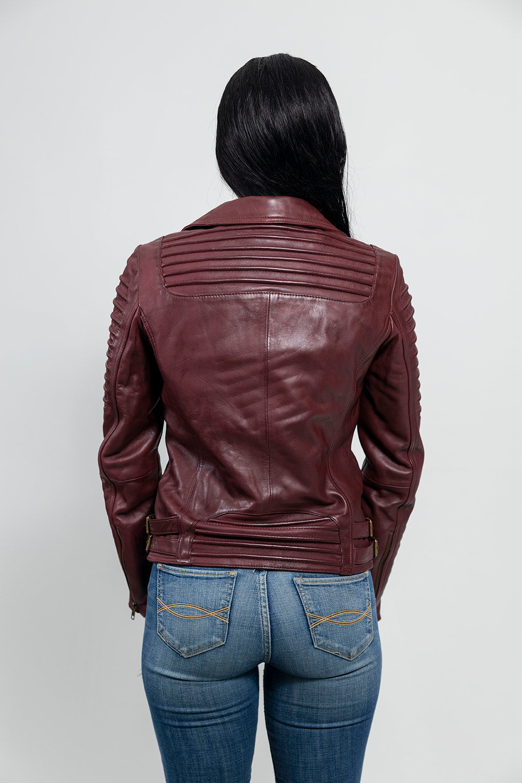 Queens Women's Leather Jacket, Oxblood