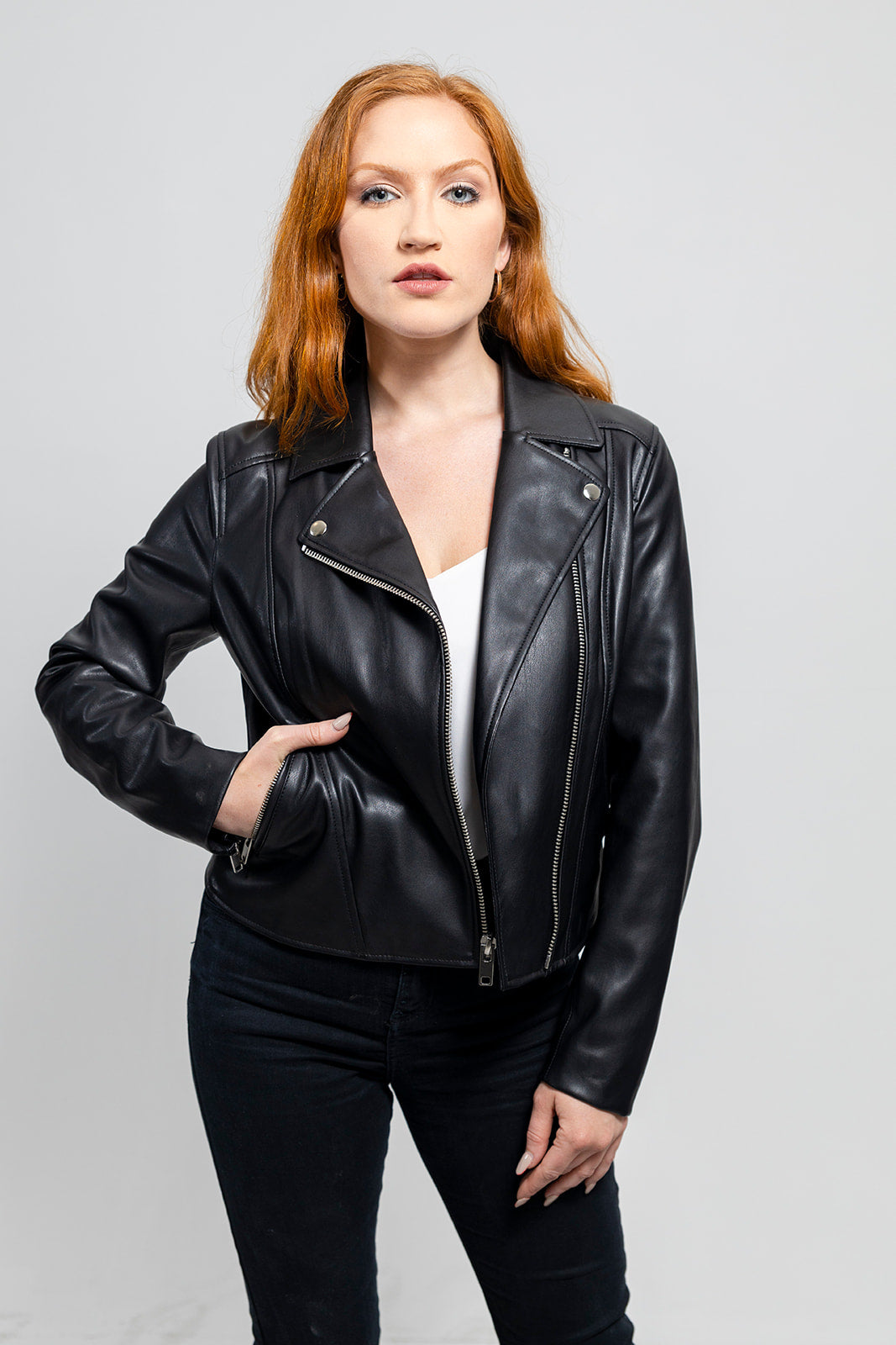 Demi Women's Faux Leather Moto Jacket