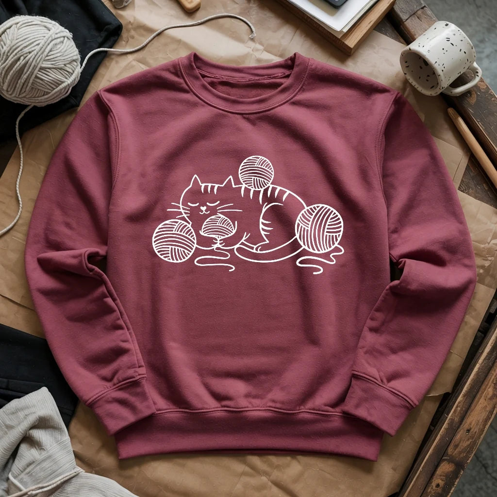 Cat And Yarn Sweatshirt