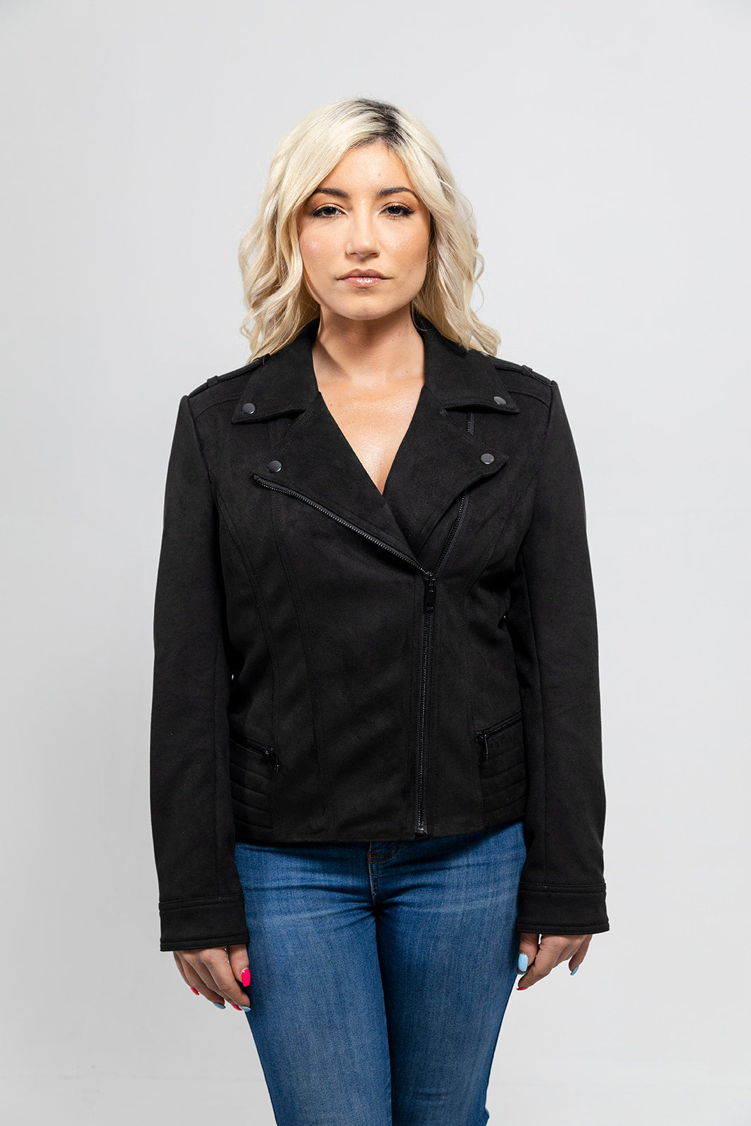 Molly Women's Faux Suede Moto Jacket