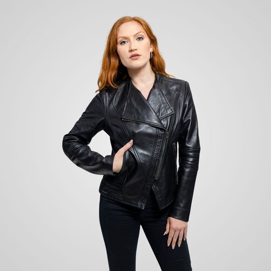 Trish Women's Leather Jacket Black